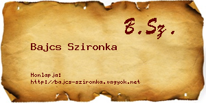 Bajcs Szironka névjegykártya